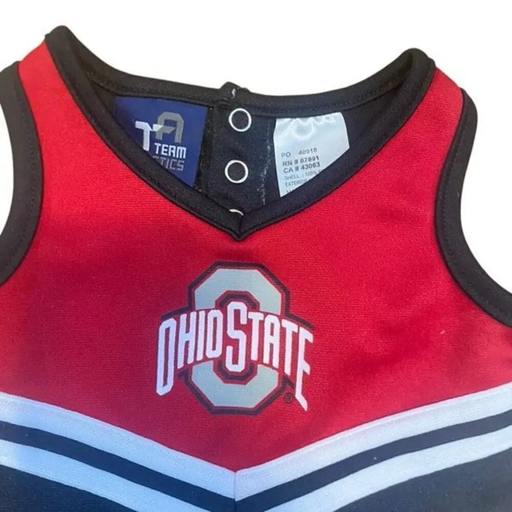 Team athletics size 0-3 months NCAA Ohio state infant cheer leader outfit